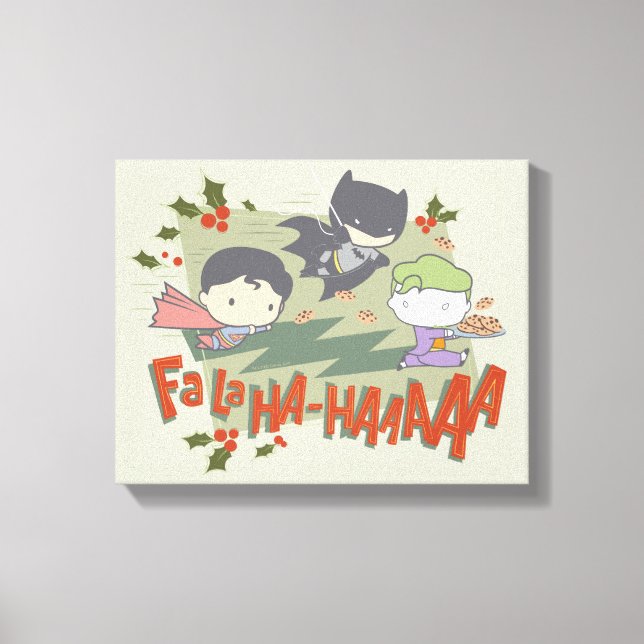 Toile Justice League Chibi Holiday Cookie Chase (Recto)