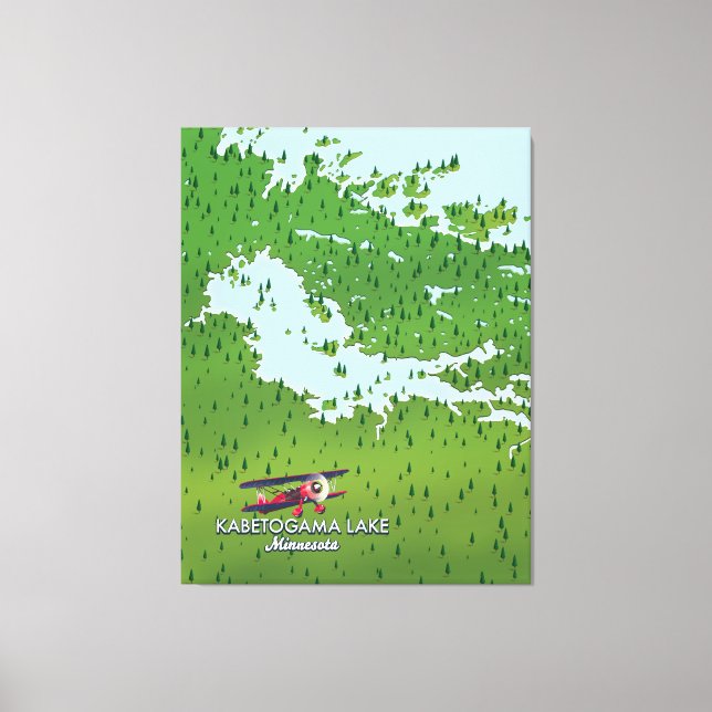 Toile Kabetogama lake, Minnesota, USA Plan du voyage. (Recto)