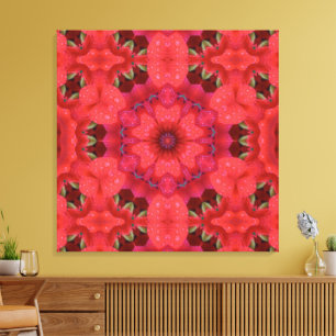 Toile Kaleidoscope Écarlate Embrassé par la Pluie