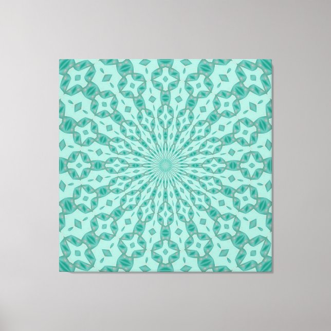 Toile Kaleidoscope Vert Yukka et Rose (Recto)
