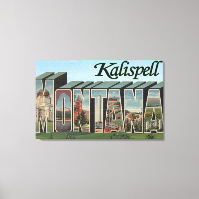 Toile Kalispell, Montana - Scènes de grandes lettres (Recto)