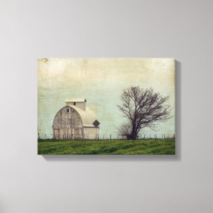 Toile Kalona Iowa Champs et grange avec arbre