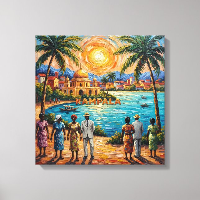 Toile Kampala Uganda Waterfront Golden Sunset Canvas Pri (Recto)