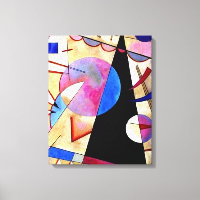 Toile Kandinsky - Cubisme Abstrait avec rose et blues (Recto)