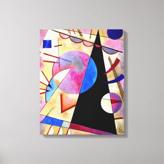 Toile Kandinsky - Cubisme Abstrait avec Roses et Bleus (Recto)