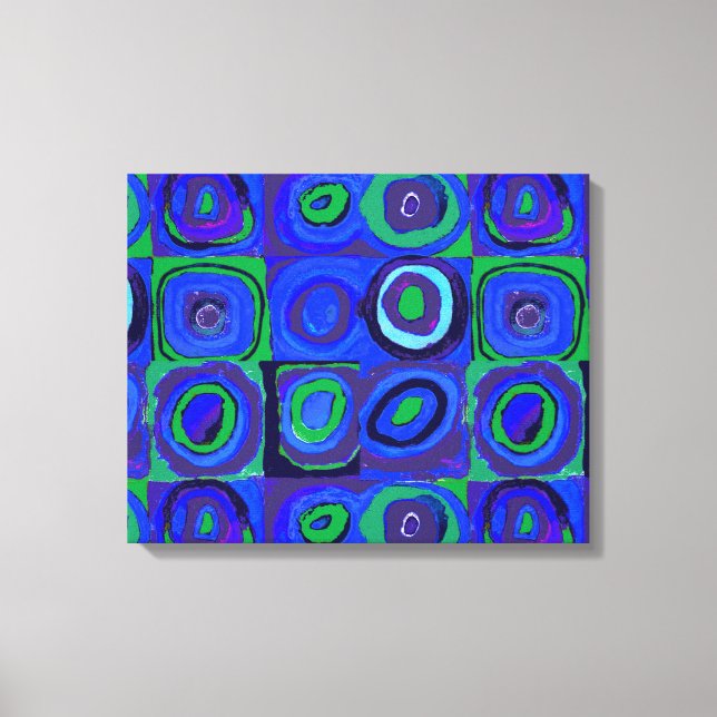 Toile Kandinsky Farbstudie Carrés Bleus Cercle Carré  (Recto)