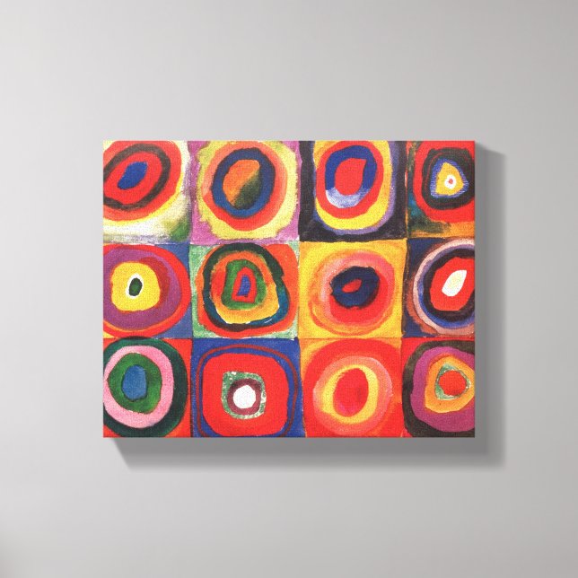Toile Kandinsky Farbstudie Quadrates Cercles Art  (Recto)