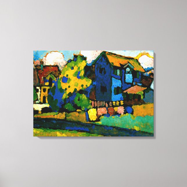 Toile Kandinsky - Maison Bleue Petite (Recto)