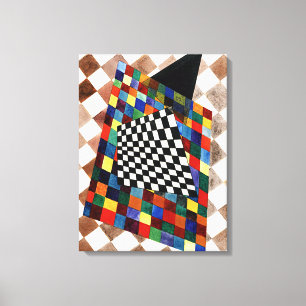 Toile Kandinsky - Peinture colorée à carreaux,