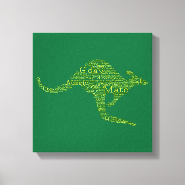 Toile Kangourou en argot australien (Recto)