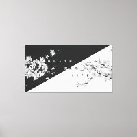 Kanji Mort Fleurs modernes Art foncé 2