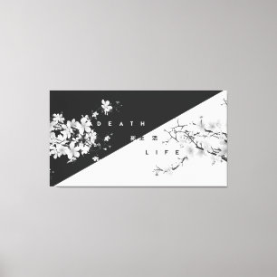 Toile Kanji Mort Fleurs modernes Art foncé 2