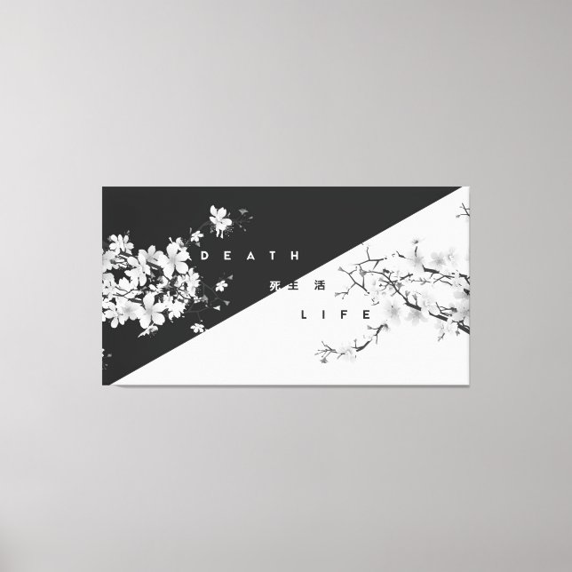 Toile Kanji Mort Fleurs modernes Art foncé 2 (Recto)