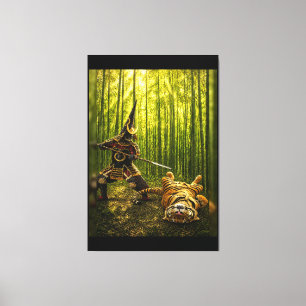 Toile Kato Kiyomasa Samouraï et Tigre Après 40x60