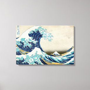 Toile Katsushika Hokusai - La Grande vague au large de K