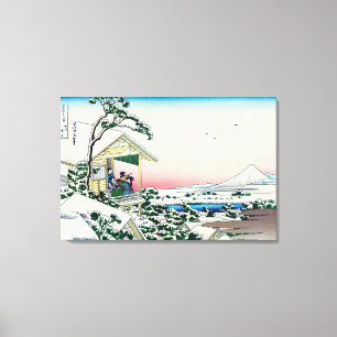 Toile Katsushika Hokusai - Maison de thé à Koishikawa