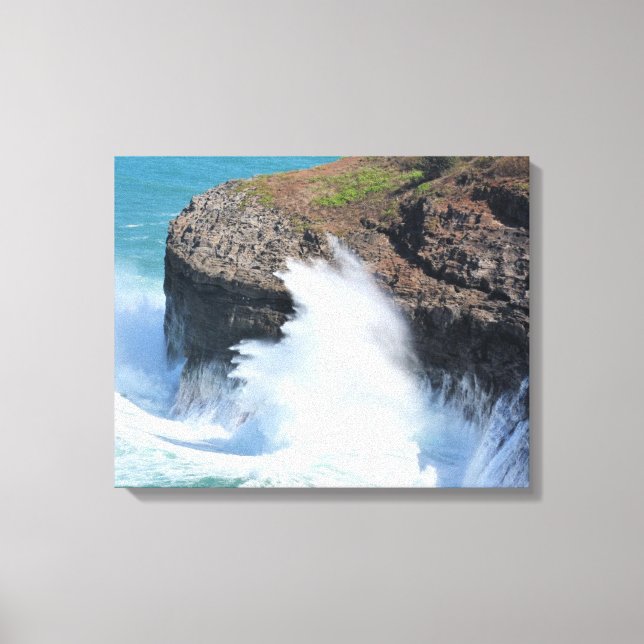 Toile Kauai Hawaii Kilauea vagues de l'océan (Recto)