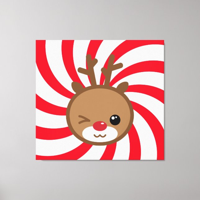 Toile Kawaii Reindeer Peinture murale (Recto)