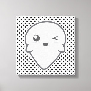 Toile Kawaii Winking Ghost Wrapped Canvas
