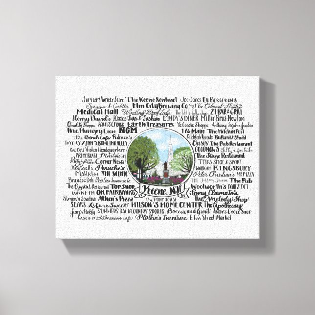 Toile Keene, NH - Maintenant et puis (Recto)