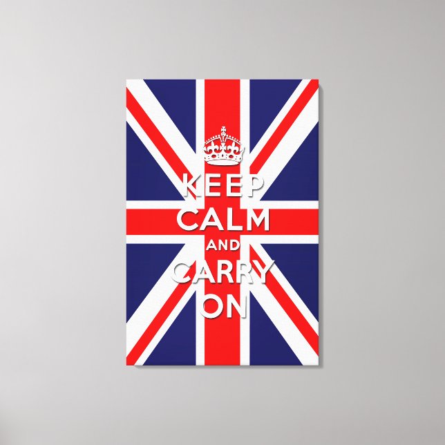 Toile keep calm and carry on vintage Union Jack flag (Recto)