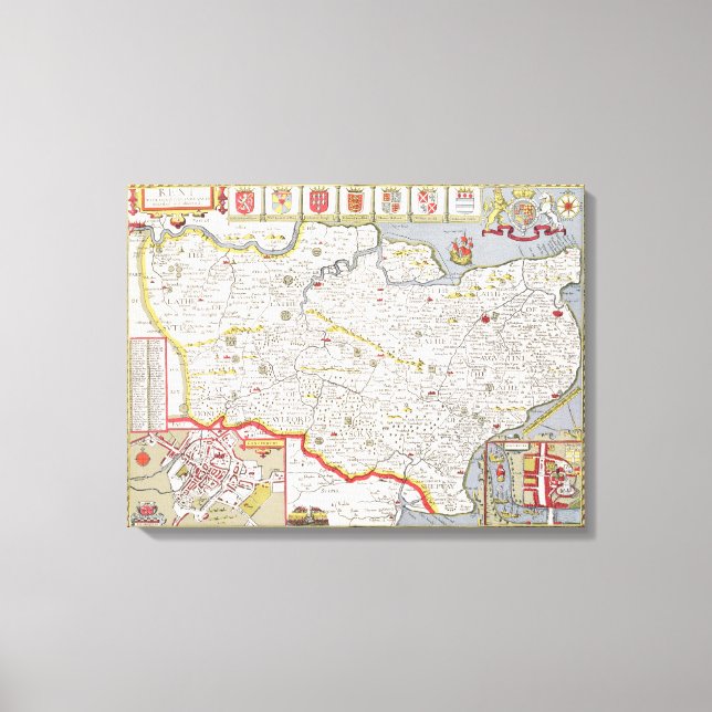 Toile Kent, gravée par Jodocus Hondius (Recto)