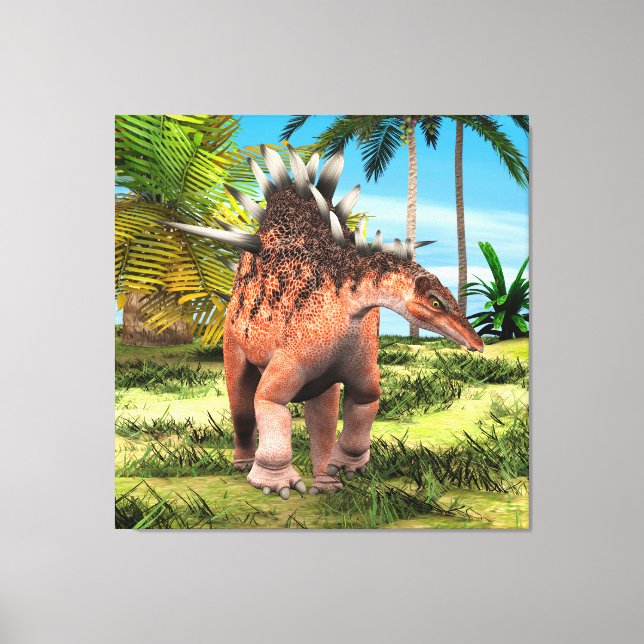 Toile Kentrosaurus Dinosaure Jungle Art Préhistorique (Recto)