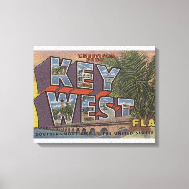 Toile Key West, Floride - Scènes de grandes lettres (Recto)