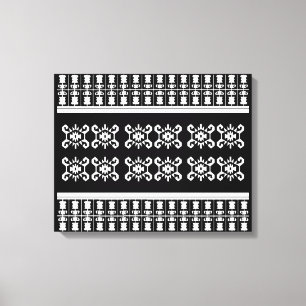 Toile Kilim balkanique noir et blanc "Turtle" inspiré