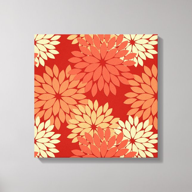 Toile Kimono Floral Moderne Impression, Mandarin Orange (Recto)