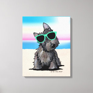 Toile KiniArt Ash Cairn Terrier Dog Beach
