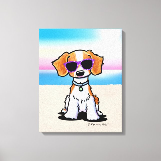 Toile KiniArt French Bretagne Dog Beach (Recto)