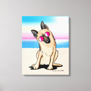 Toile KiniArt German Shepherd Beach