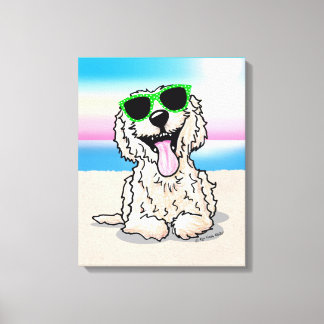 Toile KiniArt Goldendoodle Dog Beach