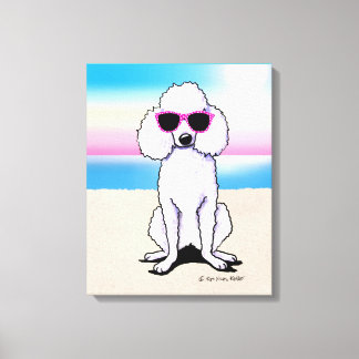 Toile KiniArt Poodle Beach Dog