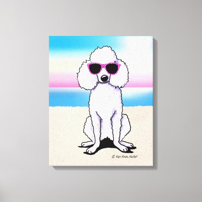Toile KiniArt Poodle Beach Dog (Recto)