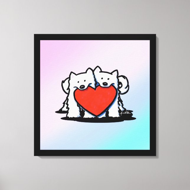 Toile KiniArt Samoyed Love (Recto)