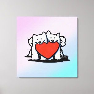 Toile KiniArt Samoyed Love