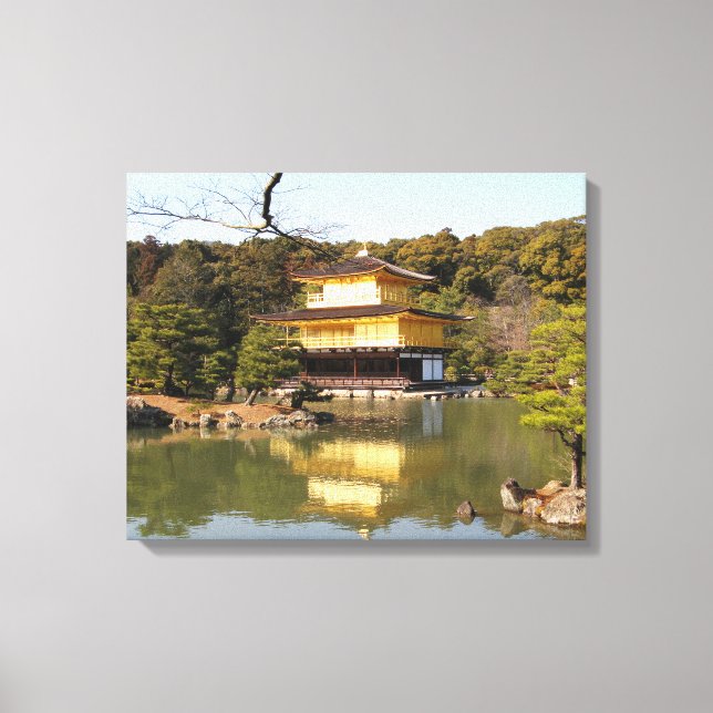 Toile Kinkaku-ji 金 閣 Temple 寺 du Pavillon d'Or (Recto)