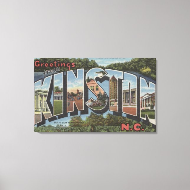 Toile Kinston, Caroline du Nord - Scènes de grandes lett (Recto)