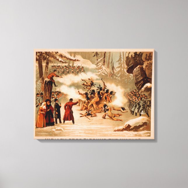 Toile Kiralfy "Autour du monde" Massacre indien (Recto)