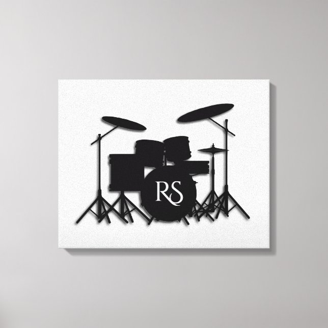 Toile Kit de batterie Monogramme Argent (Recto)