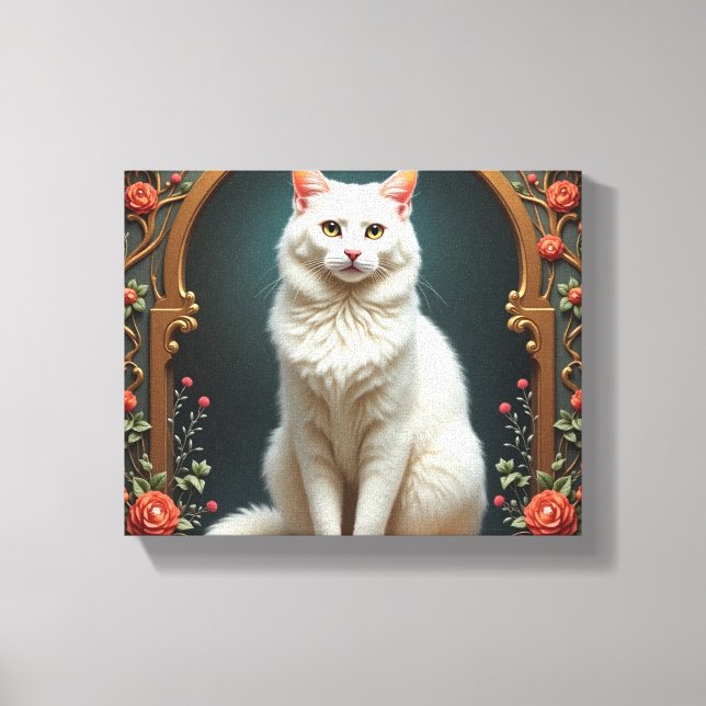 Toile Kit de peinture diamantée White Cat 5D  (Recto)