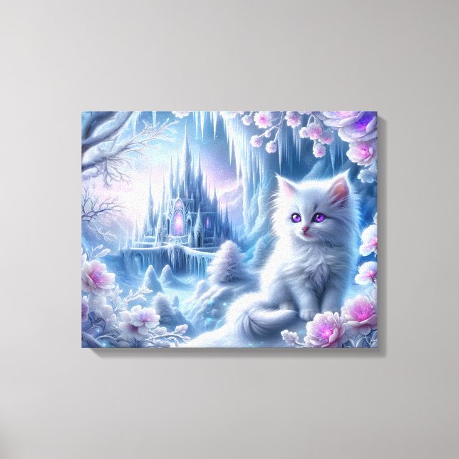 Toile Kitten blanc dans le royaume des glaces d'Imaginai (Recto)