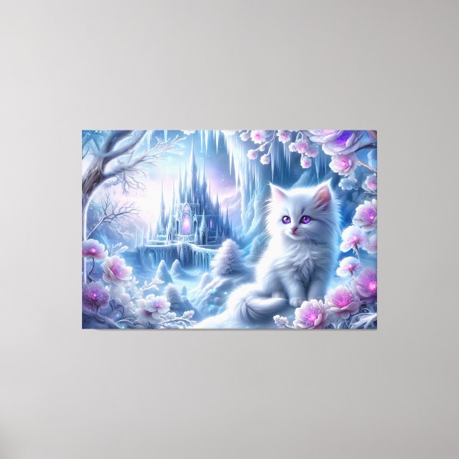 Toile Kitten blanc dans le royaume des glaces d'Imaginai (Recto)