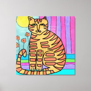 Toile Kitty au soleil Peinture Abstraite