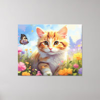 *~* Kitty Chat 5:4 Kitten Fleurs papillons AP68