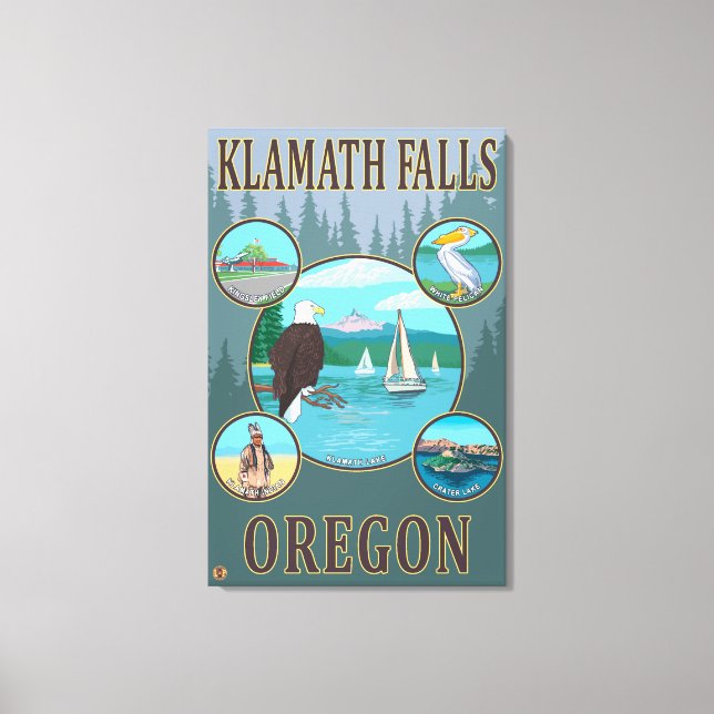 Toile Klamath Falls, OregonScenic Travel Poster (Recto)
