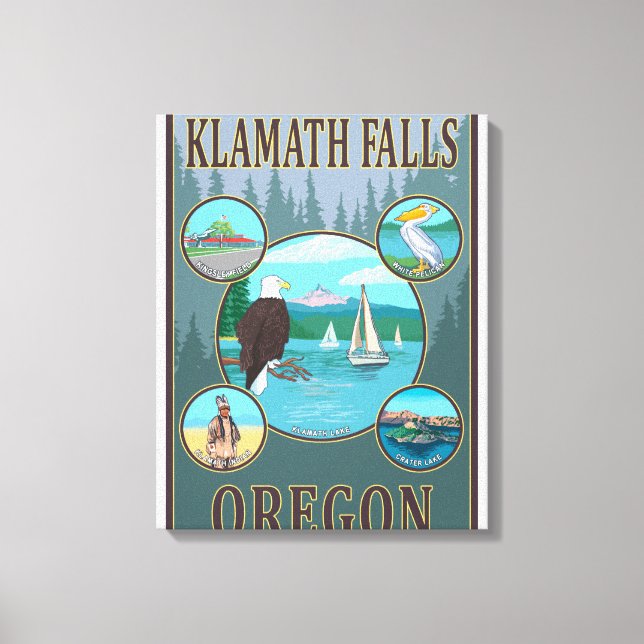 Toile Klamath Falls, OregonScenic Travel Poster (Recto)