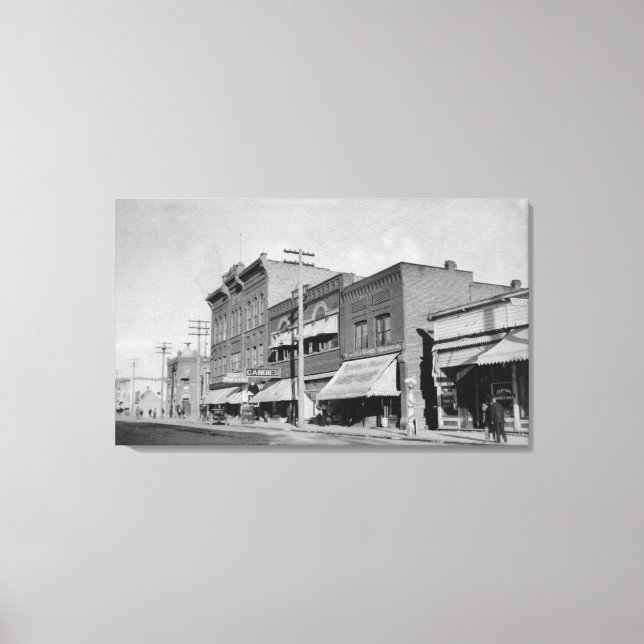 Toile Klamath Falls, OU Vue sur Main Street (Recto)